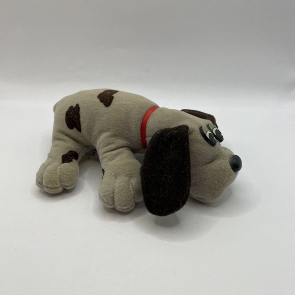 Vintage Pound Puppies newborns Gray Dog Brown Spots 7" plush stuffed animal - Picture 4 of 4